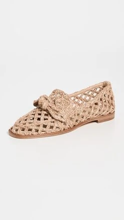 Alexandre Birman Clarita Raffia Loafers