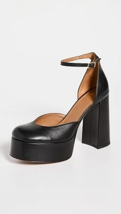 ATP Atelier Leather Cellole Black Nappa Pumps