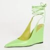 BY FAR Vaughn Fresh Green Nappa Leather Heels