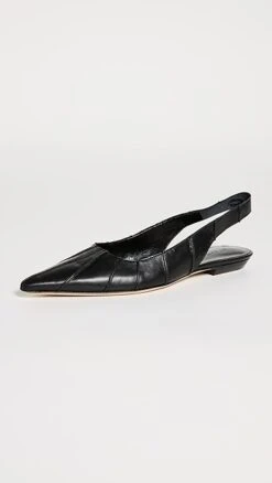 BY FAR Cyd Black Nappa Leather Flats