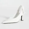 BY FAR Yasha White Nappa Leather Pumps