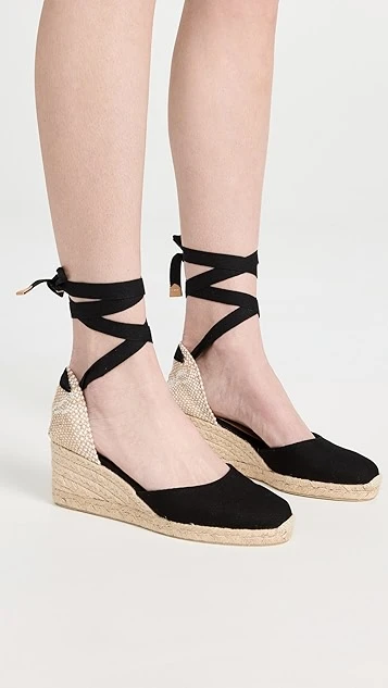 Castañer Castaner Carina Mid Wedge Canvas Espadrille 3 Castañer Castaner Carina Mid Wedge Canvas Espadrille - Image 3
