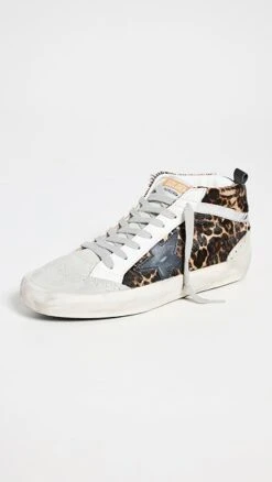 Golden Goose Mid Star Horsy Upper Suede Toe And Spur Sneakers