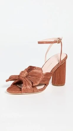 Loeffler Randall Camellia Pleated Bow Heel With Ankle Strap