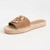 Tory Burch Woven Double T Espadrille Slides